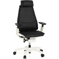 Hjh OFFICE GENIDIA PRO WHITE Leder - High End Bürostuhl Schwarz