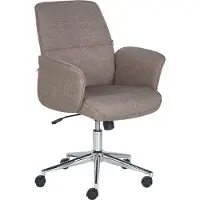 Beliani Bürostuhl Braun Stoffbezug Höhenverstellbar Drehbar mit Armlehnen Bremsbaren Rollen Modern Arbeitszimmer Drehstuhl Arbeitsstuhl