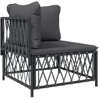 vidaXL 5-tlg. Garten-Lounge-Set mit Kissen Anthrazit Stahl