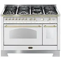Lofra RBPD126MFT+E/2AEO, Range Cooker (Kochherd), Weiß, Drehregler, Edelstahl, Vorderseite, Mechanisch
