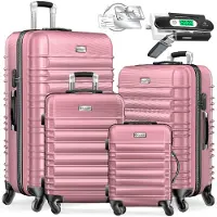 Kesser 4tlg. Hartschalenkofferset Reisekofferset S-M-L-XL, 4 Rollen, inkl. Kofferwaage
