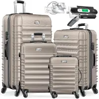 Kesser 4tlg. Hartschalenkofferset Reisekofferset S-M-L-XL, 4 Rollen, inkl. Kofferwaage