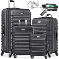 Kesser 4tlg. Hartschalenkofferset Reisekofferset S-M-L-XL, 4 Rollen, inkl. Kofferwaage