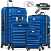 Kesser 4tlg. Hartschalenkofferset Reisekofferset S-M-L-XL, 4 Rollen, inkl. Kofferwaage