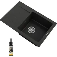 Granitan - Granitspüle - Spülbecken 68x44,2 cm - Küchenspüle 6 Farben zur Wahl - mit Siphon - MINO
