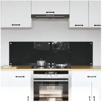 vidaXL Küchenrückwand 2 stk. Schwarz 70 x 40 cm Gehärtetes Glas