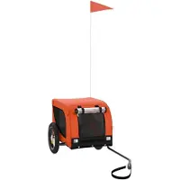 vidaXL Fahrradanhänger Hunde Orange und Schwarz Oxford-Gewebe & Eisen