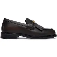 Tommy Hilfiger Damen Loafer Th Chain Fringe Leather Loafer - Bruin - Größe 39