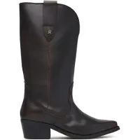 Tommy Hilfiger Stiefel Leather Mid Calf Western Boot FW0FW09798 Dunkelbraun 39