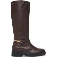 Tommy Hilfiger Klassische Stiefel Th Stud Leather Knee Riding Boot FW0FW09608 Braun 36