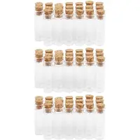 ISTOVO 60 Stuecke 11X32mm Tiny Leere Klare Kork Glas Flaschen Vials 2Ml