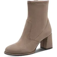 Tamaris Stiefelette , Damen, Gr. 40, Synthetik Textil, taupe, Veloursleder, unifarben, Basic, Schuhe Stiefelette, Blockabsatz, Businessstiefelette in veganer Verarbeitung, Topseller