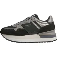 Pepe Jeans für Damen. PLS600066 Nala Night Sneaker schwarz (38), 5 bis 8 cm, Schnürsenkel, Lässig