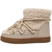 INUIKII für Damen. 1001.003.0282 Lederstiefel Curly beige (38), Wohnung, Schnürsenkel, Lässig