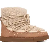 INUIKII für Damen. 1001.003.0072 Lederstiefel Curly Rock beige (41), Wohnung, Schnürsenkel, Lässig