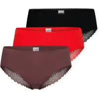 Schiesser Brasilslip "Modern Multipacks" Spitzenbänder, Single-Jersey, Baumwollmischung