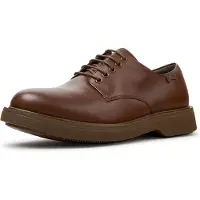 Camper für Herren. K100998-009 Zapatos de piel de cordones Norman marrón (40), Leder, Braun, Wohnung, Schnürsenkel, Lässig