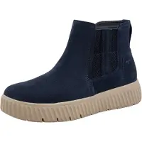 Tamaris Damen Stiefelette Plateau Chalsea und Reißverschluss 8-85405-45, Größe:38 EU, Farbe:Blau