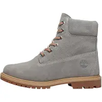 Timberland für Damen. TB0A5M5NEJR1 Premium Leder-Stiefeletten grau (38 W), Wohnung, Spaltleder, Schnürsenkel, Lässig