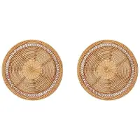 Torribaly 2X Hause Gewebte Korb Ein Der Wand Natural Boho Hause Dekor Dekoratives Rattan Dekor Gewebte Wand Dekor Gewebte Wandbehang Dekor