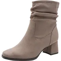 Tamaris Damen WIDE FIT Stiefelette mit Blockabsatz, grey, 36