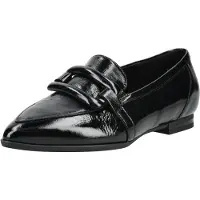 Gabor Damenschuhe 3019 spitz Echtleder schwarz glänzend Absatz ca. 1cm Weite G Mokassin-Naht