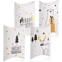 OD19 Adventskalender zum Befüllen, 24 Adventsgeschenk Box , Weihnachtsgeschenkbox zum DIY, Kissen Schachteln für Weihnachten zum Basteln und Verzieren