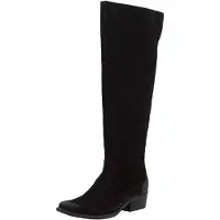 Felmini WEST D206 Leder Westernstiefel mit hohem Schaft, niedrigem Absatz und abgerundeter Zehenpartie