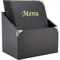 Securit 10 stk A4 BASIC menuomslag i opbevaringsboks i sort