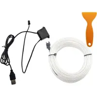 Aibecy Auto Lichtstreifen 5m Rosa Auto-Umgebungslicht, schneidbar, kein Kleben nötig, geeignet für Mittelkonsole/Tür/Schalttafel, USB-Direktstecker