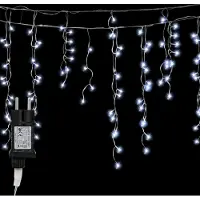 Jayseuw 10M LED Eisregen Lichterkette Innen Kaltweiß Lichtervorhang 400 LEDs Eiszapfen Weihnachtsbeleuchtung 8 ModiWeihnachtsdeko Party Garten
