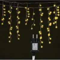Jayseuw 5M LED Eisregen Lichterkette Innen Warmweiß Lichtervorhang 200 LEDs Eiszapfen Weihnachtsbeleuchtung 8 Modi Weihnachtsdeko Party Garten