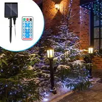 Jayseuw 80M 800LEDs Solar Lichterkette 8 Beleuchtungsmodell Garten Party Weihnachten Deko Kaltweiß