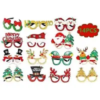 Odsellingaaa 14 Paar Weihnachtsbrillen 3D – Lustige Brillen für Weihnachtskostüme, Party-Requisiten & Fotografie (Einheitsgröße)