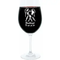 Glaskoch B. Koch jr. GmbH + Co. KG Leonardo Weinglas 400 ml, Motivglas, Sternzeichen Zwillinge, Geschenk, Stimmungsglas mit Gravur, Moodglas, 22 cm