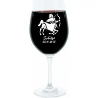 Glaskoch B. Koch jr. GmbH + Co. KG Leonardo Weinglas 400 ml, Motivglas, Sternzeichen Schütze, Geschenk, Stimmungsglas mit Gravur, Moodglas, 22 cm