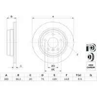 Bosch Bremsscheibe 0986479263 belüftet 300mm 20mm für BMW