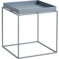 HAY Tray Beistelltisch, blau, 40 x 40 cm, Stahl - , Tray, Blau, für Wohnzimmer, Metall, Design