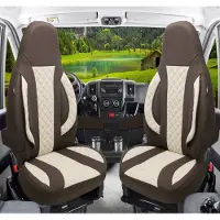 BREMER SITZBEZÜGE Wohnmobil Sitzbezüge & Schonbezüge für Hobby Siesta V 60 GF | Passgenaue Vordersitzbezüge | Teilintegriert, Kastenwagen & Alkoven | Sitzbezug Fahrer & Beifahrersitz