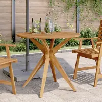 vidaXL Möbel Gartentisch Rund Ø85x75 cm Massivholz Akazie - Gartentische &50822