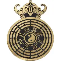Gistuch Bagua-Anhänger, Messing-Fledermaus-Thema, klein, tragbar, dekorative Glücks-Feng-Shui-Dekoration für Einweihungsgeschenke
