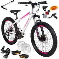 DaviBikes Kinderfahrrad Davi Bella Aluminium 24 Zoll, 130–160 cm, 21 Gänge, Weiß/Rosa