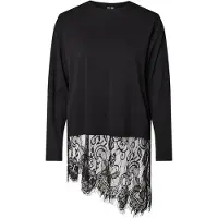 Pieces Pcmave Spitzen Oberteil Mit Langen Ärmeln | Schwarz | XL