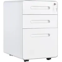 Vinsetto Rollcontainer mit 3 Schubladen Aufbewahrung Weiß 39 x 48 x 59 cm