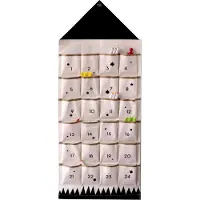 Snq Adventskalender aus Stoff zum Befüllen Stoffbeutel zum selber Dekorieren Geschenksäckchen wiederverwendbarer Wandteppich Set schwarz beigeUmweltfreund