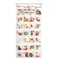 Snq 24 Adventskalender aus Stoff zum Befüllen , Adventskalender zum Befüllen Wiederverwendbar, Dekorativer Wandteppich, Geschenksäckchen für Weihnachten