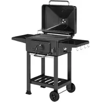 Outsunny HOLZKOHLEGRILL Metall verzinkter Stahl Schwarz