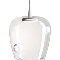 Zafferano Bilia 27 LBA4 LED-Pendelleuchte-Pendel Weiß-Glas klar - Kugeln klar-mit LED (3000K)