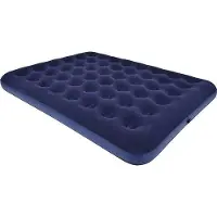 Famanu Campingbett - 2-Personen Velours Luftmatratze Blau 203x152x22cm