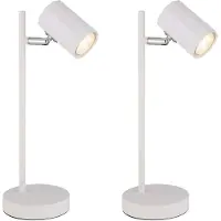 Globo Lighting 2x Tischleuchte, JAMES, Weiß, Metall, Aluminium, flexibel verstellbar